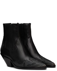 Enfants Riches Deprimes Black Metal Tip Midnight Cowboy Boots