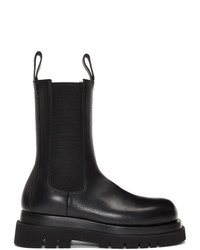 Bottega Veneta Black Mid Calf Chelsea Boots