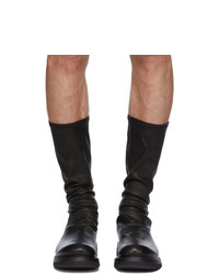 Rick Owens Black Nubuck Creeper Sock Boots