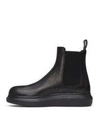 Alexander McQueen Black Paint Splatter Hybrid Chelsea Boots