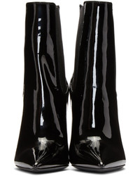 Saint Laurent Black Patent Opyum Chelsea Boots