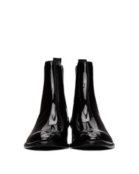 Saint Laurent Black Patent Wyatt Chelsea Boots