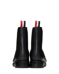 Thom Browne Black Pebble Chelsea Boots