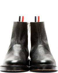 Thom Browne Black Pebbled Leather Chelsea Boot