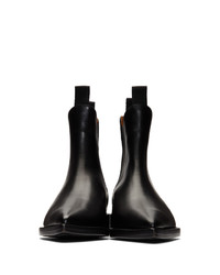 AMI Alexandre Mattiussi Black Pointed Chelsea Boots