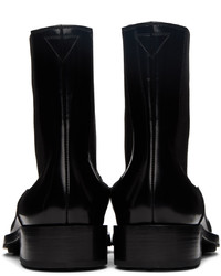 Jil Sander Black Pointed Toe Chelsea Boots