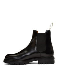 Common Projects Black Polished Chelsea Boots