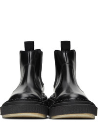 ADIEU Black Polished Type 155 Chelsea Boots