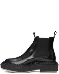 ADIEU Black Polished Type 155 Chelsea Boots