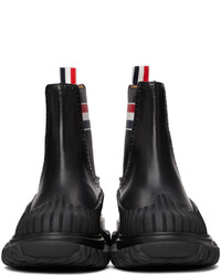 Thom Browne Black Rwb Stripe Duck Chelsea Boots