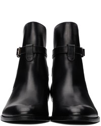 Saint Laurent Black Smooth Wyatt Jodhpur Boots