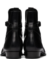Saint Laurent Black Smooth Wyatt Jodhpur Boots