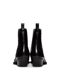 Saint Laurent Black Studs Lukas Boots
