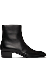 Saint Laurent Black Wyatt Zip Boots