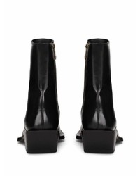 Dolce & Gabbana Block Heel Leather Ankle Boots
