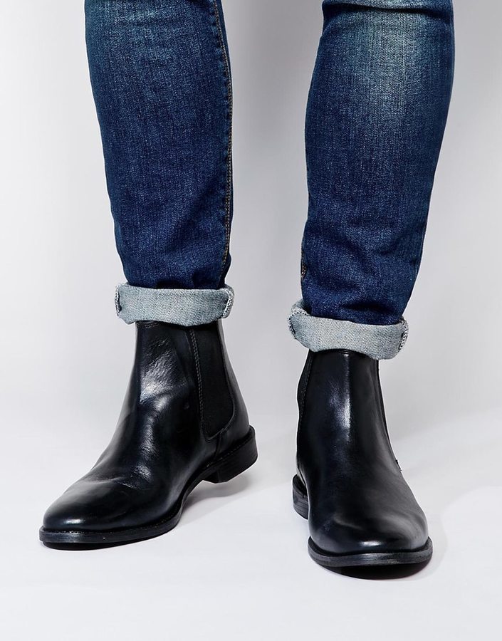 Asos Brand Chelsea Boots In Leather, $73 | Asos | Lookastic
