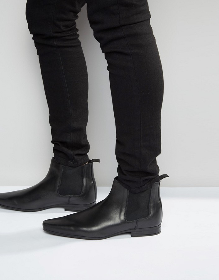 Asos Brand Chelsea Boots In Leather, $65 | Asos | Lookastic
