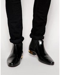 Asos Brand Chelsea Boots With Gold Heel