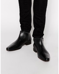 Asos Brand Zip Chelsea Boots In Leather