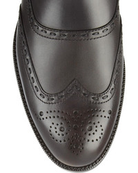 Bottega Veneta Brogue Detailed Leather Chelsea Boots