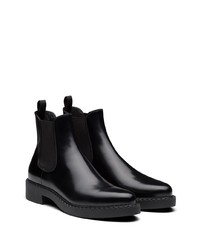 Prada Brushed Leather Chelsea Boots