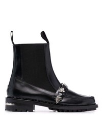 Toga Virilis Buckle Strap Leather Ankle Boots