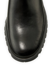 Prada Calf Leather Chelsea Boot Black