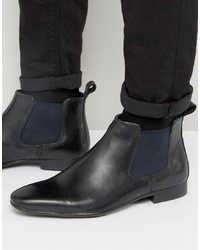 Silver Street Carnay Chelsea Boots In Black Leather