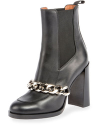 Givenchy Chain Leather Chelsea Bootie Black
