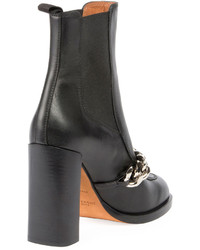 Givenchy Chain Leather Chelsea Bootie Black