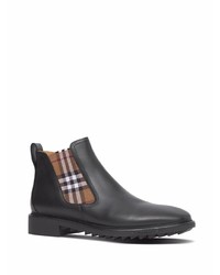 Burberry Check Panel Ankle Boots