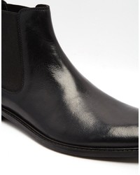 Dune Chelsea Boot In Black Leather