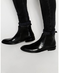 Dune Chelsea Boot In Black Leather