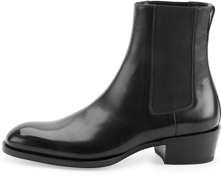 Tom Ford Chelsea Boot With Western Heel Black, $1,890 | Neiman Marcus ...