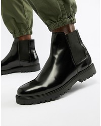 Zign Chelsea Boots In Black High Shine