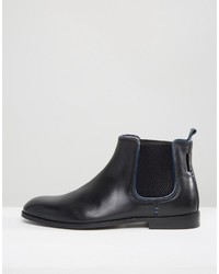 Ben Sherman Chelsea Boots In Black Leather