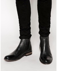 Asos Chelsea Boots In Black Leather