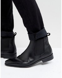 Dune Chelsea Boots In Black Leather