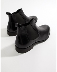 Pier One Chelsea Boots In Black Leather