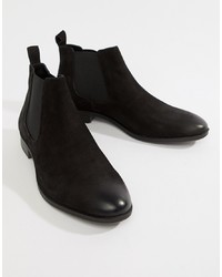 Pier One Chelsea Boots In Waxy Black Leather