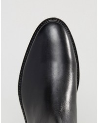 Dune Chelsea Buckle Boots In Black Leather