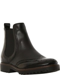 Dune Chelsea Leather Brogue Ankle Boots