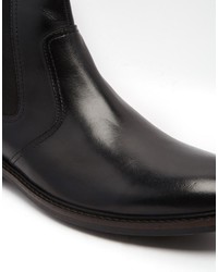 Dune Chunky Chelsea Boot In Black Leather