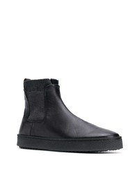 Hogan Contrast Texture Slip On Ankle Boots