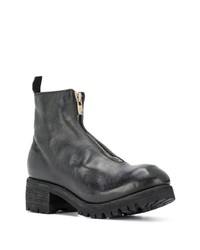 Guidi Creased Leather Ankle Boots