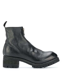 Guidi Creased Leather Ankle Boots