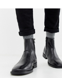 ASOS DESIGN Cuban Heel Western Chelsea Boots In Black Leather