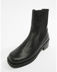 Eeight E8 By Miista Black Leather Chunky Sole Chelsea Boot