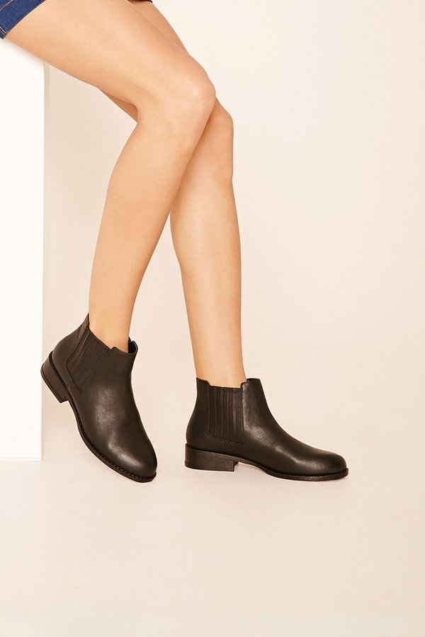 Forever 21 Faux Leather Boots, $27 | Forever 21 Lookastic