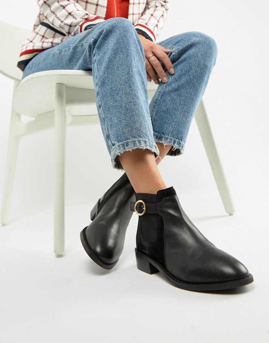 Accessorize Flat Leather Trim Boot, $22 | Asos | Lookastic